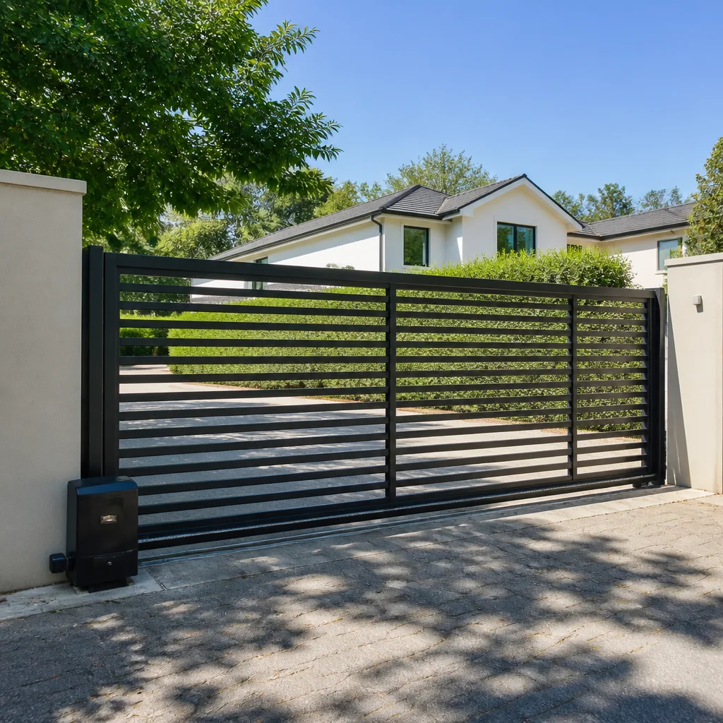 Sliding driveway gates